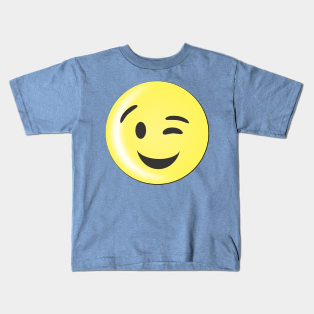 Smile Emoticon Kids T-Shirt by MichelMM